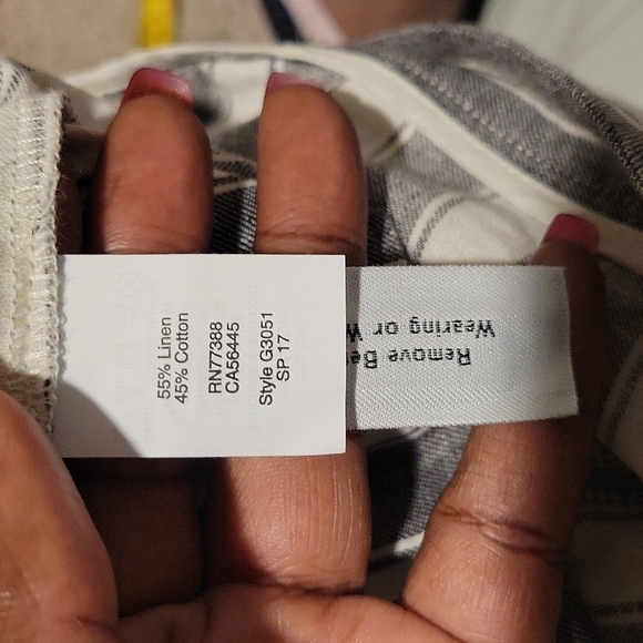 Madewell Linen Blend striped lace up skirt size 6 - Picture 7 of 9